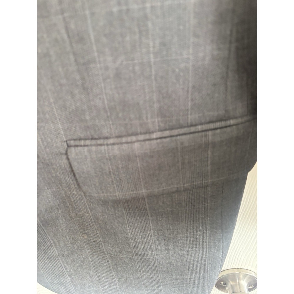 Stafford Men's 48L Gray Windowpane Sport Coat Blazer Jacket Wool Blend Classic - Picture 4 of 14